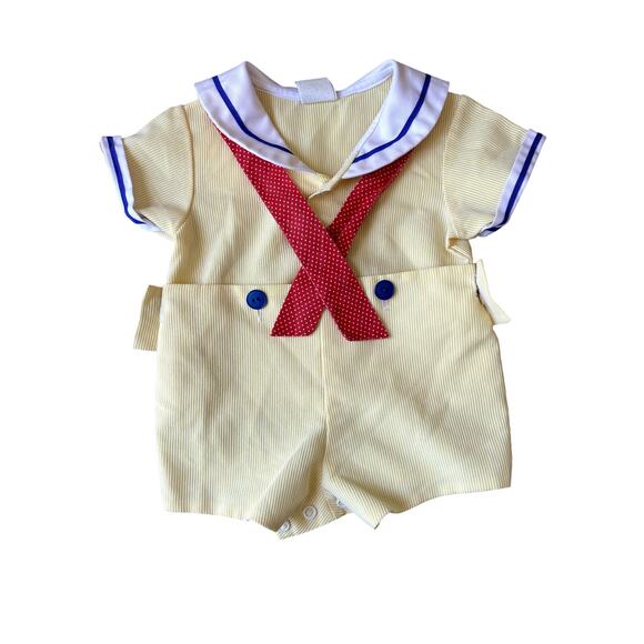 Vintage Bryan Baby Sailor Suit One Piece Sz 0-3 mo